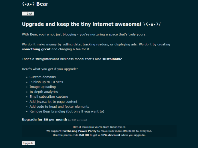 Fitur Premium Bearblog